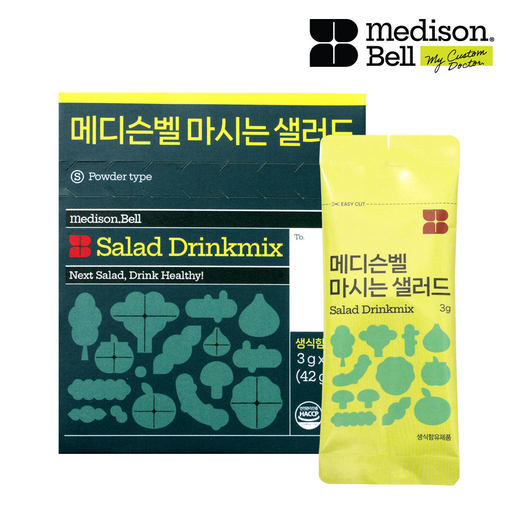 메디슨벨 마시는 샐러드 3g x 14포 저당음료 식이섬유 동결건조 하루야채 생식 : 닥터벨