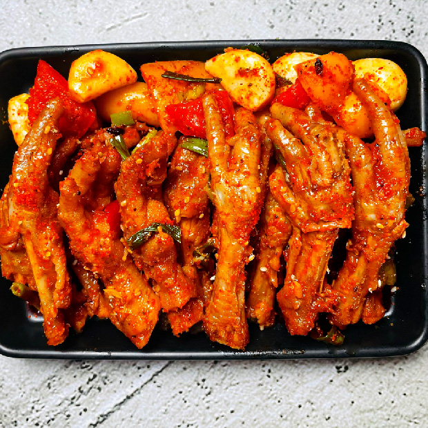 (대운에프앤비본사직판)직화 매콤 통뼈 불닭발(400g) : 서비한입닭발 대운본사직영몰