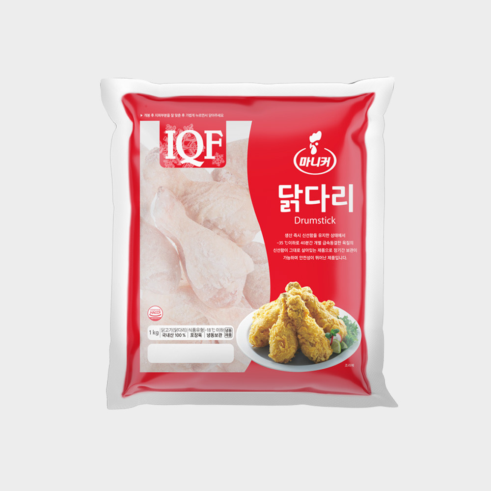 IQF 닭가슴살 냉동 1kg 2팩 (총 2kg) 국내산 닭가슴살 닭안심 급속 냉동 생닭가슴살 생안심 : 마니커