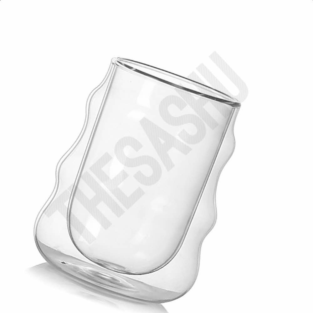 카페 내열유리 컵 찻잔 이중 300ml : 가사슈
