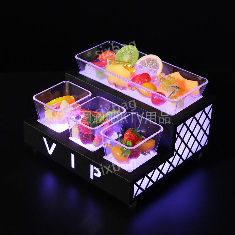 과일 다과 LED 쟁반 노래방 빛나는 고급 트레이 술집 접시 플레이팅 : sixbags