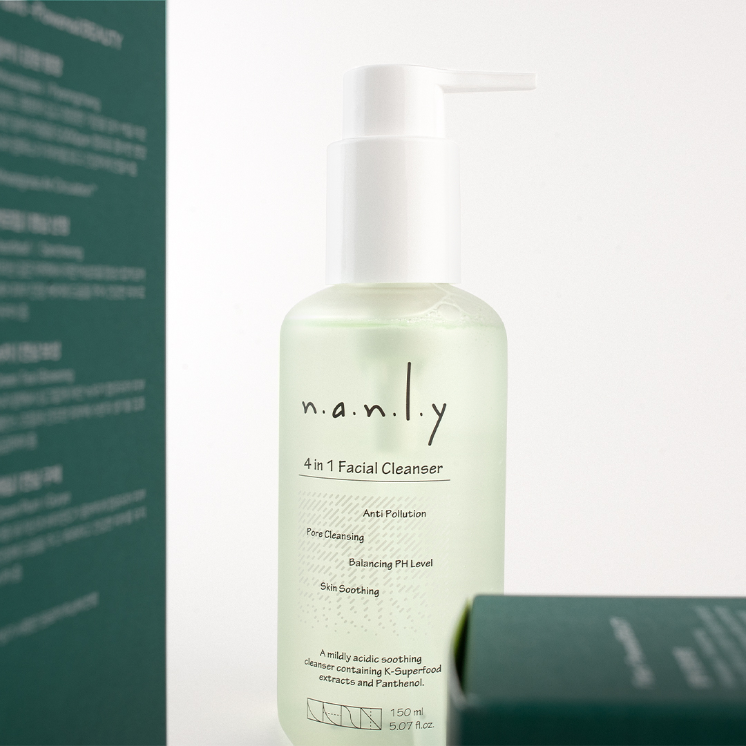 난리 4 in 1 페이셜 클렌저 / 리뉴얼 수분 진정 클렌징폼 저자극 비건 클렌징젤 : NANLY