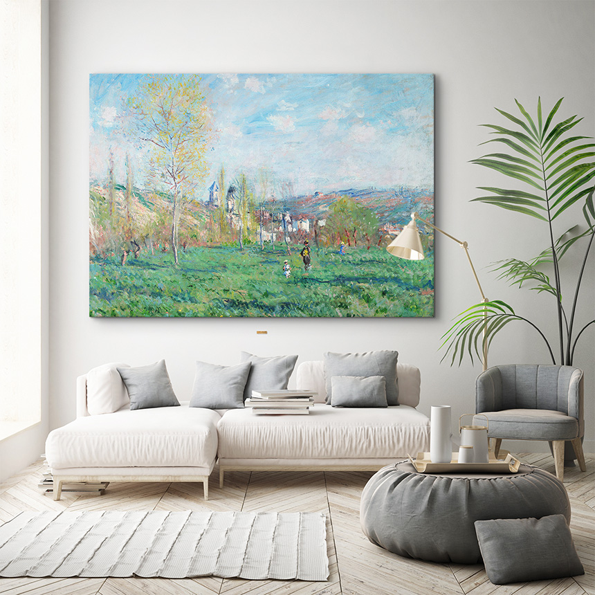 클로드 모네 인테리어 명화 작품 베테유의 봄 18호 70x50cm 캔버스액자 : 프레임아트