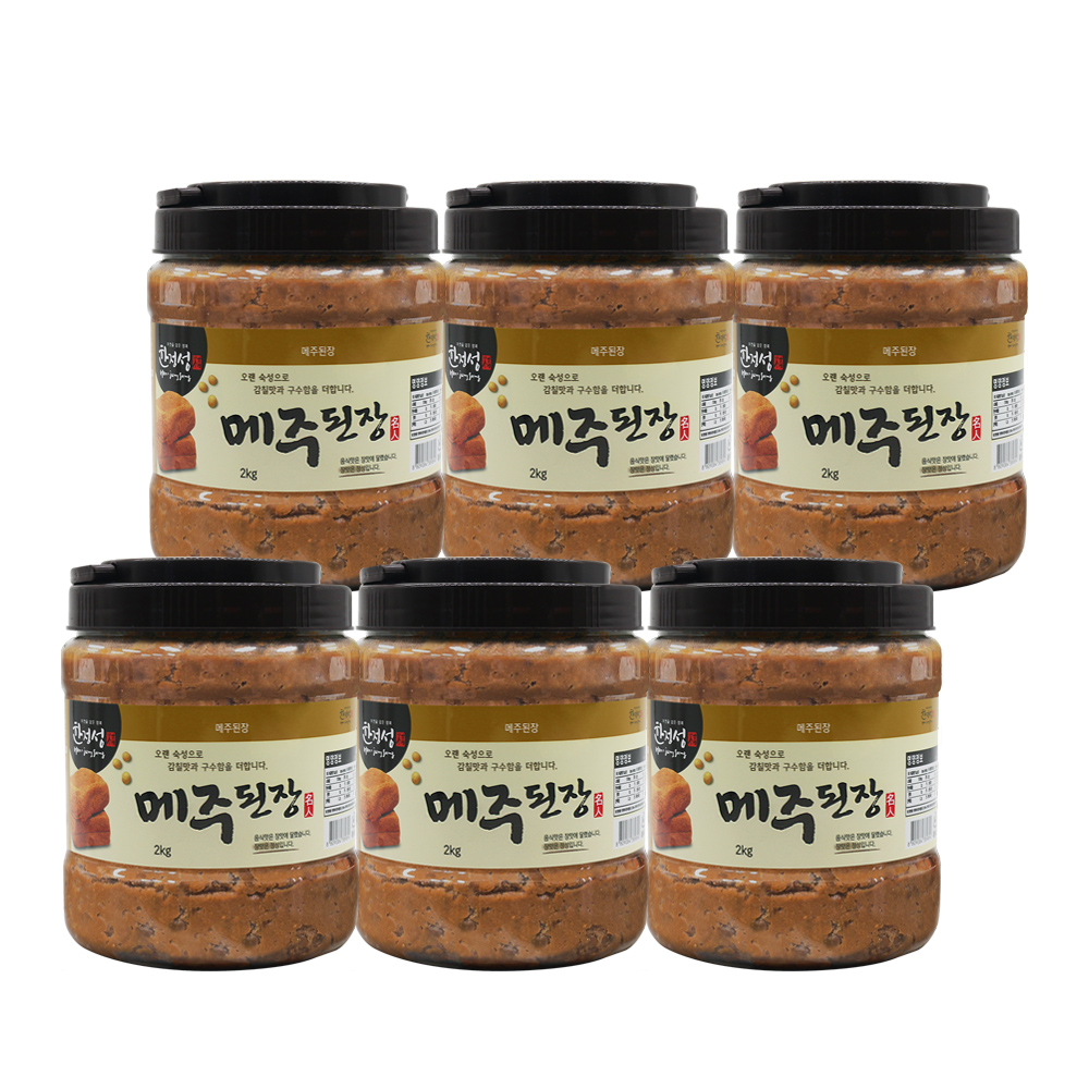 (1BOX) 한정성 메주 된장, 2kg, 6개 : 한정성푸드