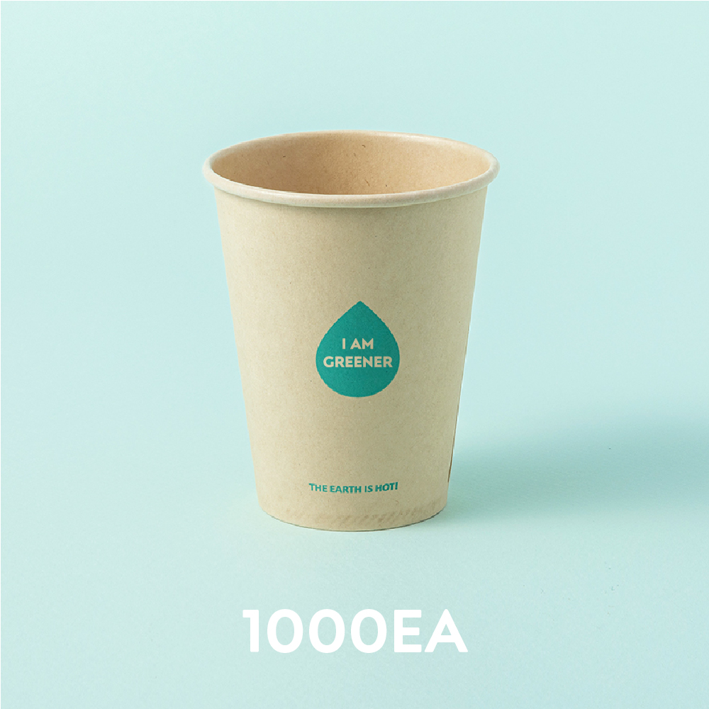 240ml 일회용 대나무 종이 컵 1000개 커피 카페 롱블랙 테이크아웃 : 아이엠그리너