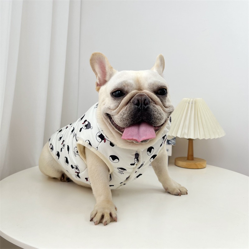 강아지 롱기모패딩 조끼 겨울 옷 S-3XL 프렌치불독 웰시코기 퍼그 소형견 중형견 겨울패딩 : 골든독