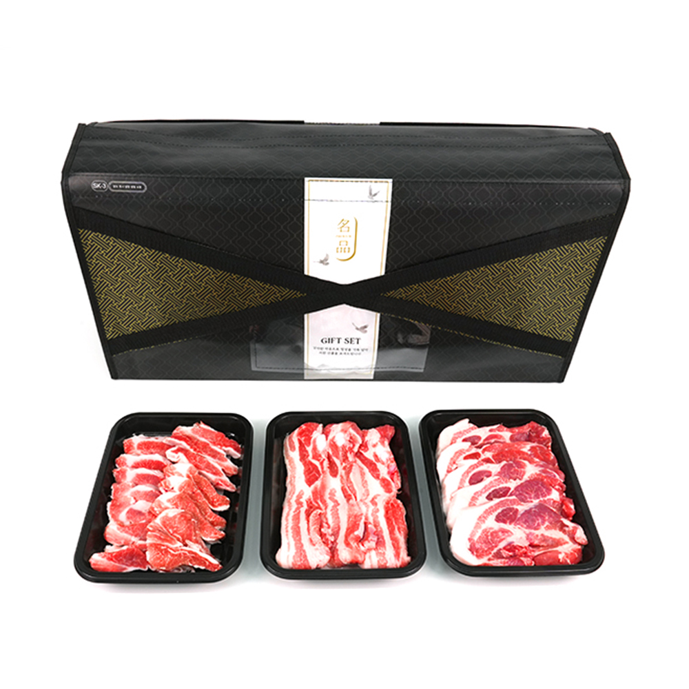 부산한돈선물세트 3구 삼겹살 목살 가브리살 1.2kg : 고기생각