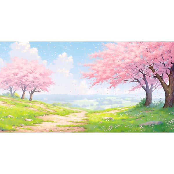 벚꽃 정원 가든 나무 봄 스프링 자연 숲 하늘 구름 카페 핑크 희망 파르텔 벽지 시트지 롤스크린 : 으뜸데코