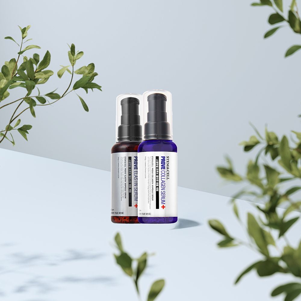 스템앤셀 프루브 콜라겐 앰플 세럼 60ml + 엘라스틴 앰플 세럼 60ml 주름개선 수분충전 : 체르엠