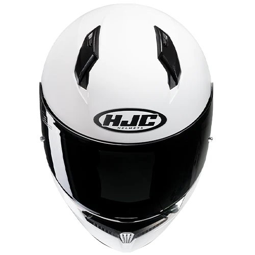 HJC 홍진 C10 솔리드 화이트 풀페이스 넓은시야 바이크 오토바이 헬멧 : 모토플러스