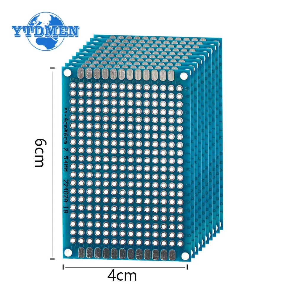 PCB기판 화이트 PCB 양면 보드 기판 옐로우 키트 블루 회로 4X6CM DIY 개 파란 : 솔태마켓