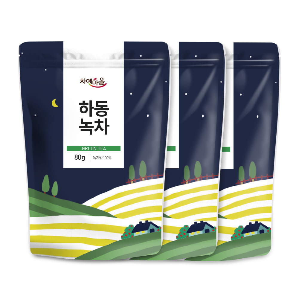 차예마을 국내산 지리산 하동 녹차 80g, 3개 : 차예마을