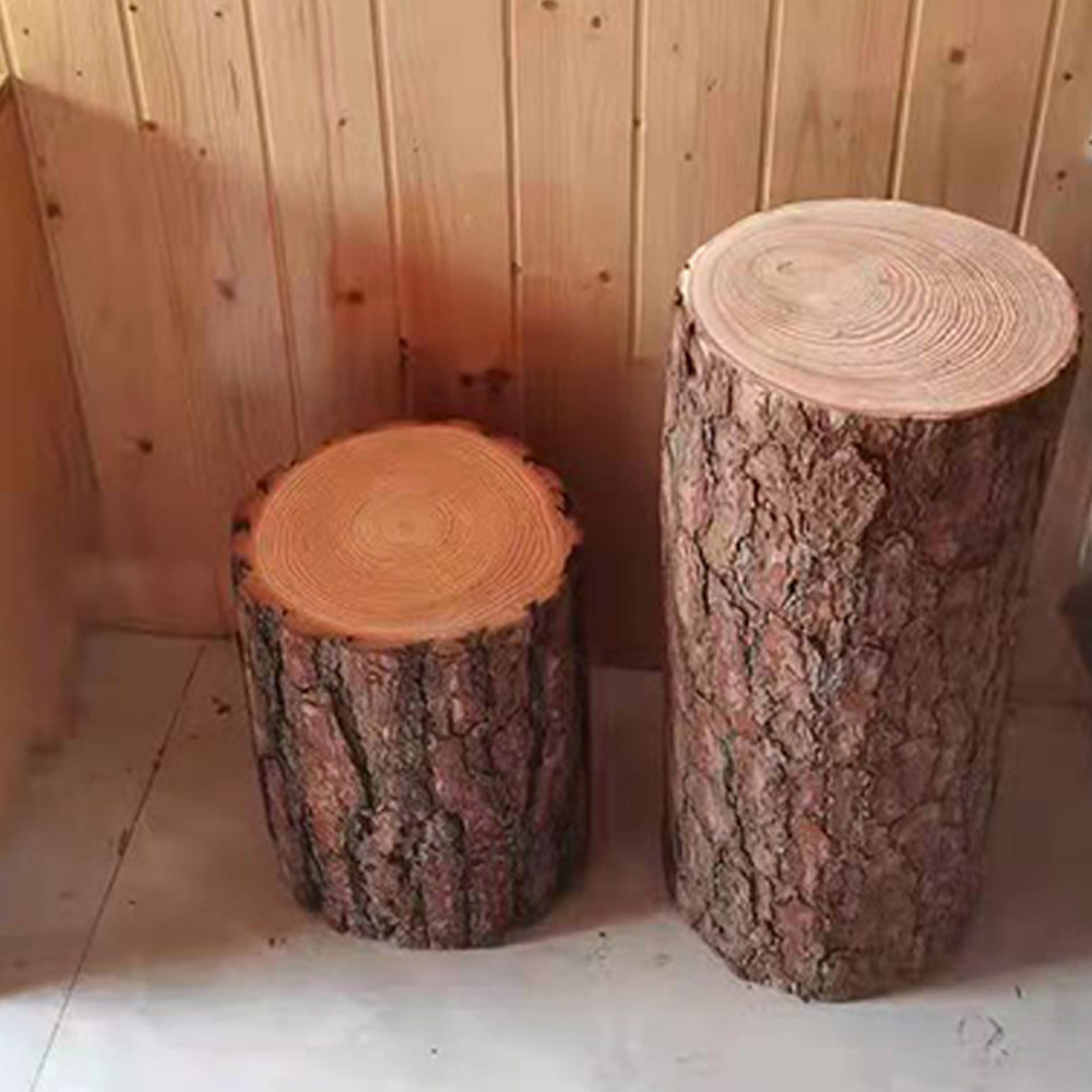 통나무 의자 스툴 스툴의자 원목색 고재 소파 나무 현관 다듬지 않고 1418CM 높이 20CM : 우주상점a