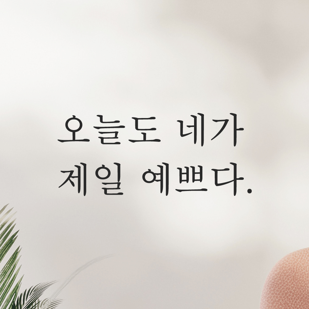 레터링 스티커 오늘도 네가 제일 예쁘다 검정S : 어썸투데이