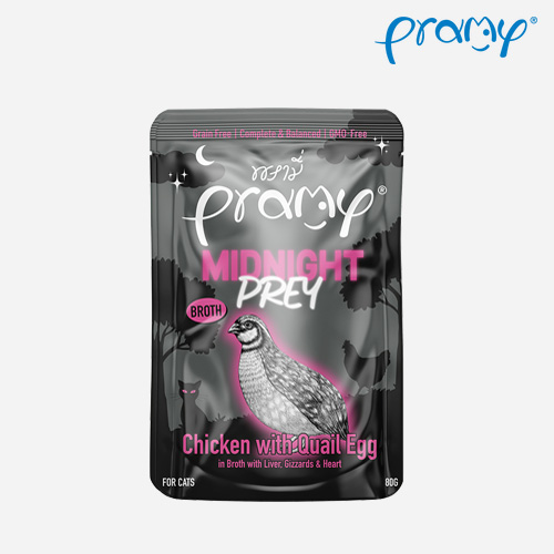프라미 고양이 캣 파우치 습식 간식 야식 치킨+메추라기알 브로스, 80g, 1개 : ITZGROOM