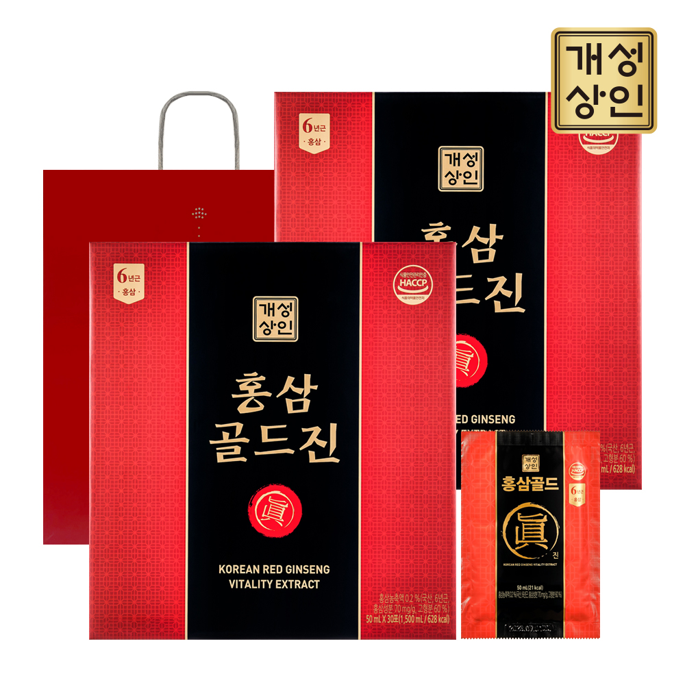 개성상인 6년근 국내산 홍삼골드진 50ml 30포, 2개 : WHOLE Life