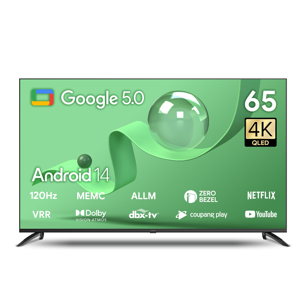더함 UA651QLED 165cm 스마트TV 120Hz 구글5.0 홈시네마 25년형 : 온라인 파트너 비바타