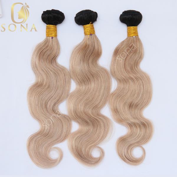 Honey Blonde Ombre 인모 번들, 클로저 포함, HD 레이스 애쉬 블론드 3 어두운 뿌리, 1B 27 : 누누마켓스