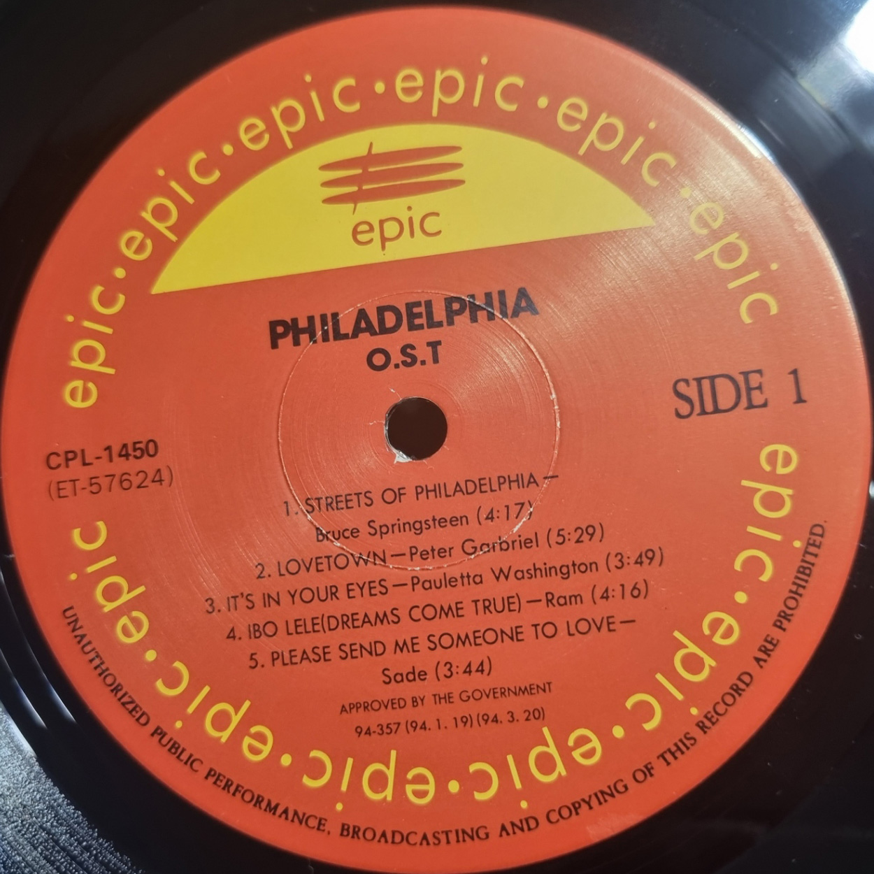필라델피아 LP PHILADELPHIA - OST [ 1985년 성음레코드 초반 Vinyl ] 해설지 포함 BRUCE SPRINGSTEEN : 아날로그스토어
