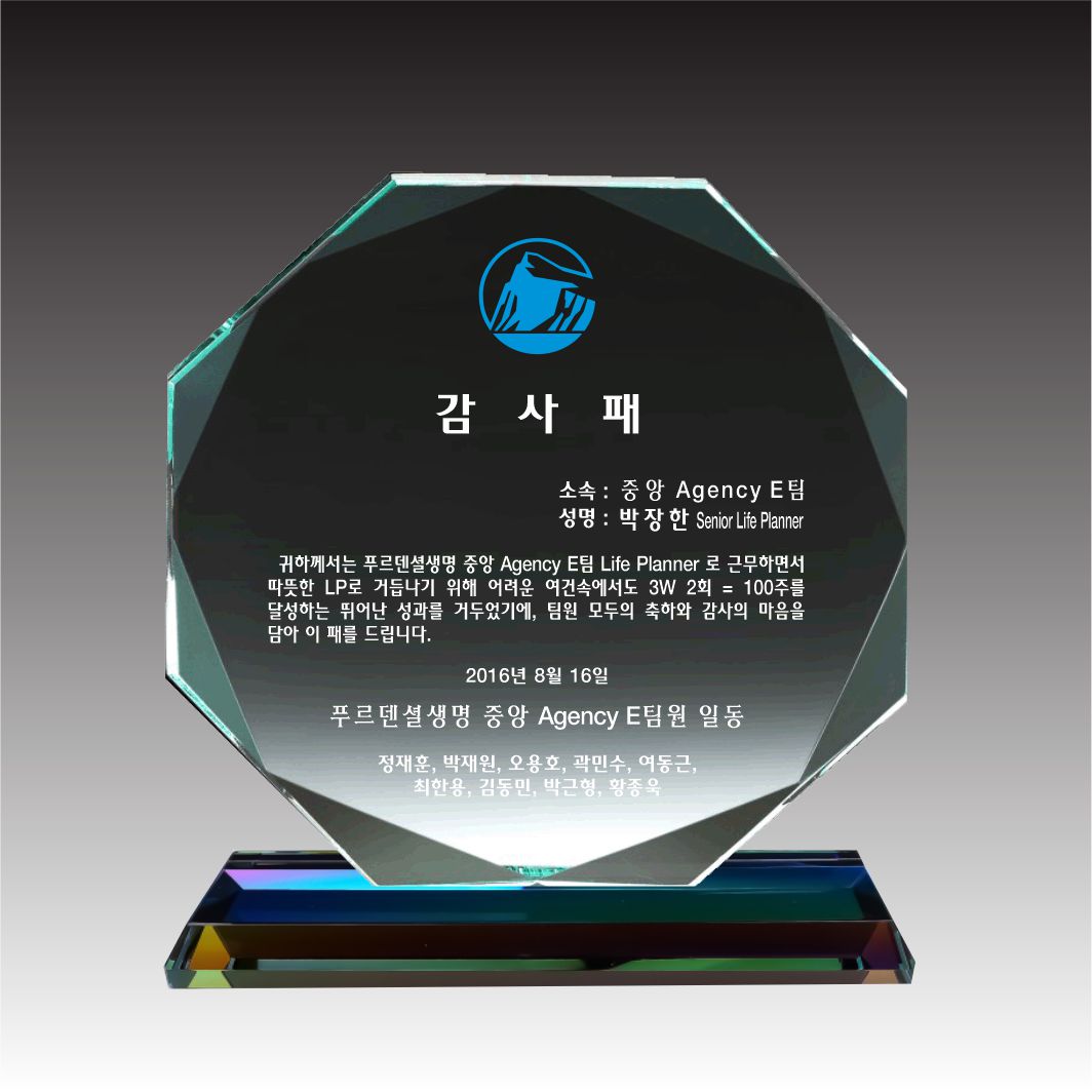 감사패 상패 공로패 퇴임 퇴직 재직 부모님기념패 크리스탈 원목 쟁반상패 HS052 : 상패타운
