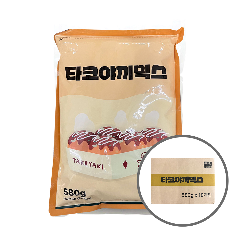 (업소용) 타코다찌 타코야끼 파우더 580gx18ea 1박스 타코야끼 믹스 반죽 재료 : 청년타코유통