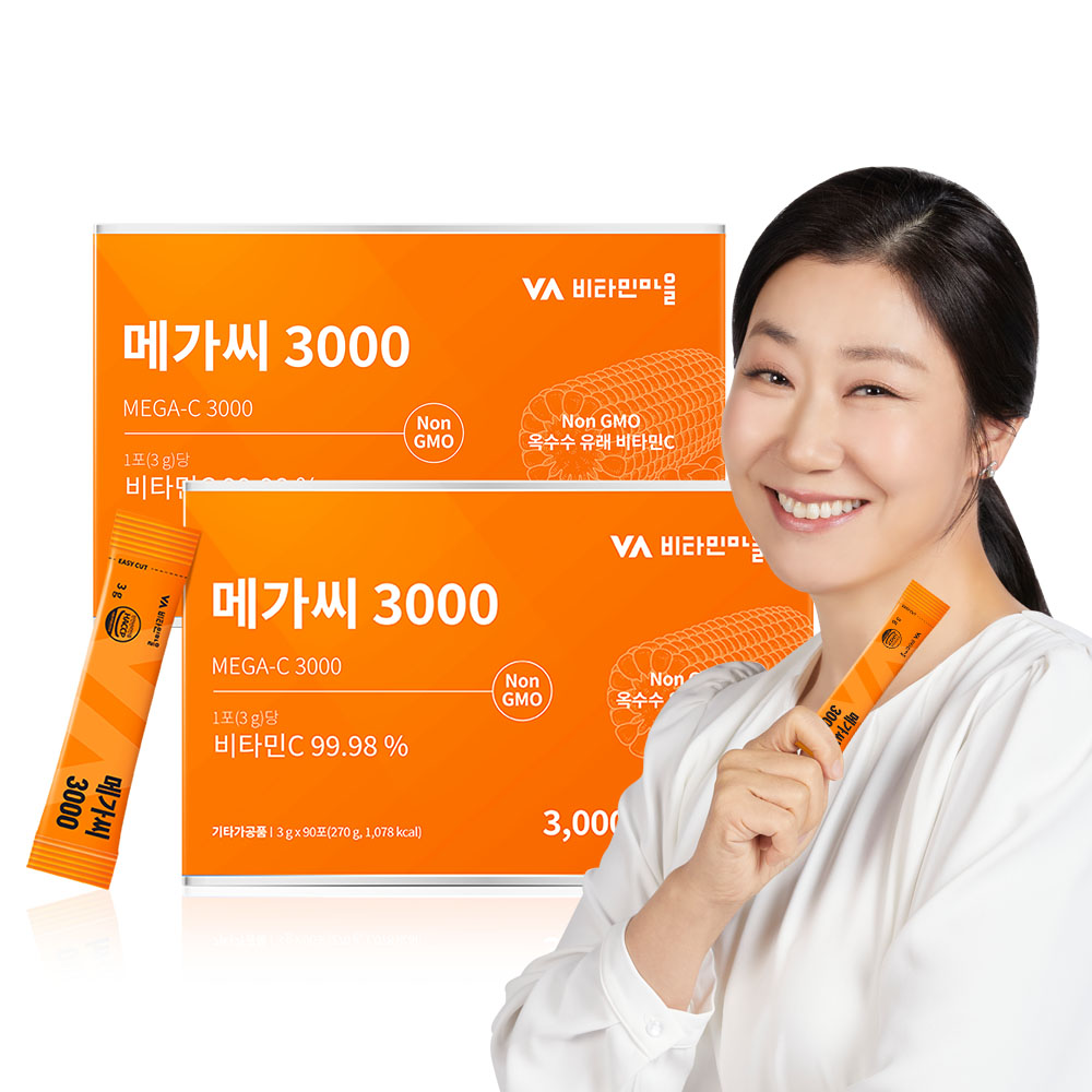 비타민마을 메가씨 3000 고함량 비타민C 90포, 2개 : 비타민마을