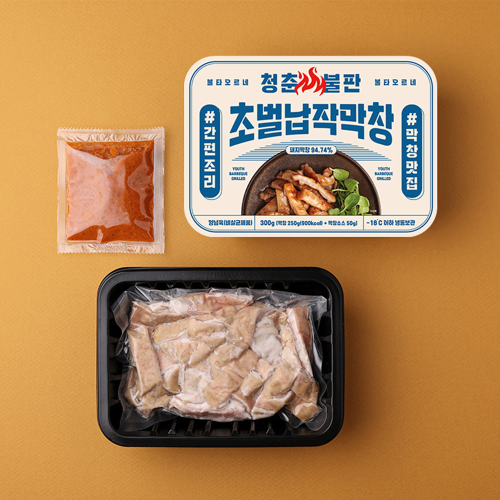 청춘불판 초벌납작막창 300g (막창소스 포함) 캠핑 대구 돼지 막창 구이 : 올드마스터