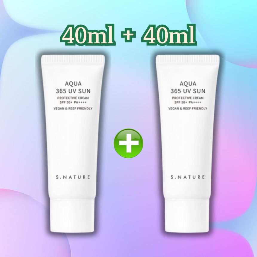 에스네이처 아쿠아 365 유브이 선크림 40ml+40ml : Haru Nature