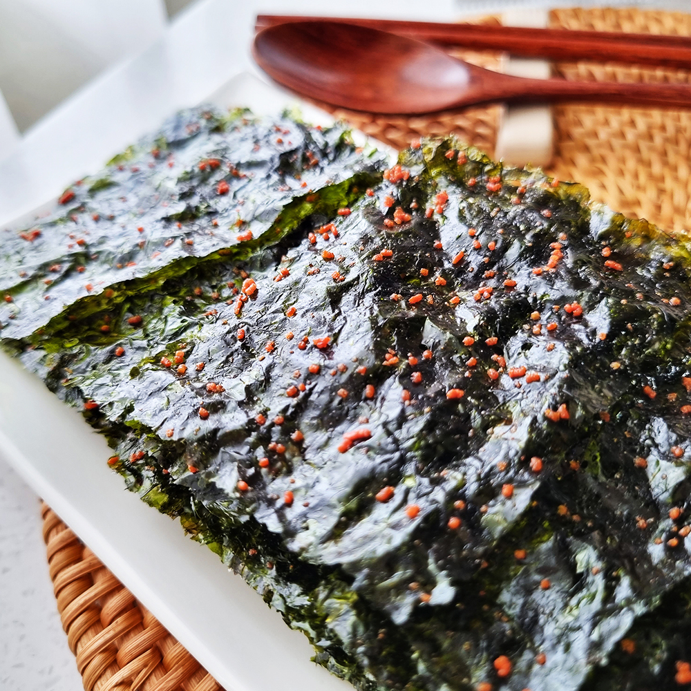 맛있는 밥도둑 하동 녹차 명란 맛김 도시락 조미 김 24봉 : 하동권여사