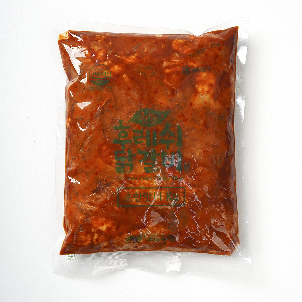 우농식품 춘천후레쉬닭갈비 1kg (순한맛/ 매운맛/ 바베큐맛) : 우농식품