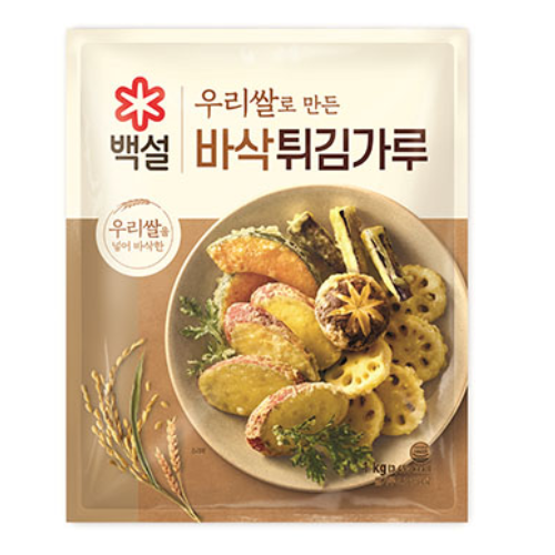 백설 우리쌀 바삭 튀김가루 1kg : 고삐