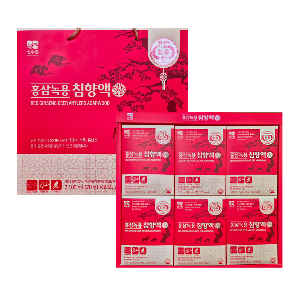 산수원 참다운 홍삼녹용 침향액 70ml x 30포 선물세트 : 주식회사 성도물류