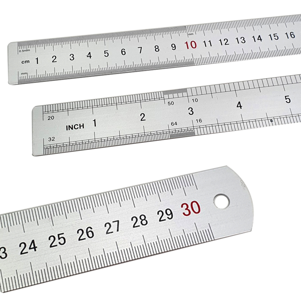 알루미늄 자 30cm 눈금 직자 센치 인치 제도 쇠자 : 미랜드몰