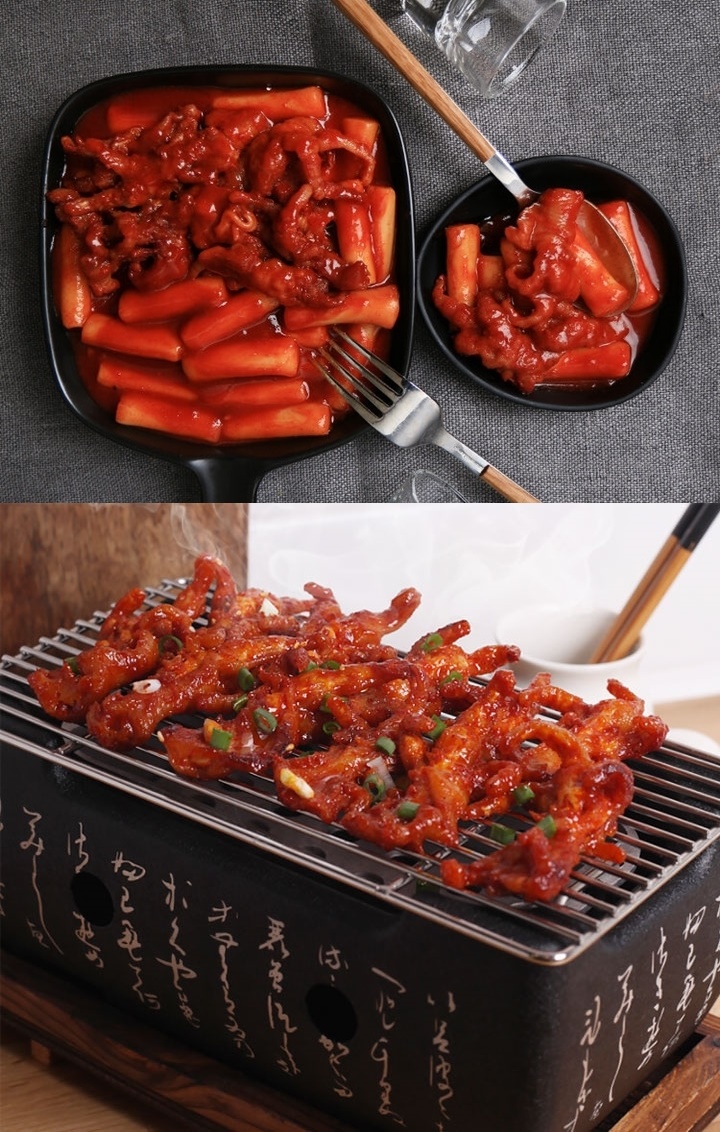 HACCP 심총각닭발떡볶이 최강 술안주 무뼈닭발 150g + 떡볶이x2ea : 심총각 Mall