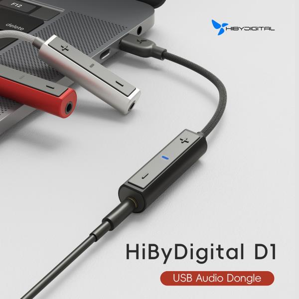 HiBy 디지털 D1 C 타입 하이파이 오디오 동글, USB DAC 헤드폰, AMP PCM32Bit/384kHz, 3.5mm 출력, CS46L41 사운드 카드, 안드로이드... 