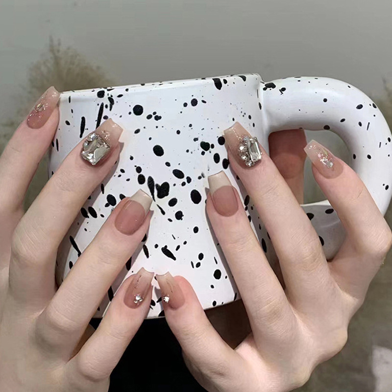 걸스코코 네일팁 인조손톱 아이보리 프렌치 보석네일 붙이는 셀프네일 NAIL-N688 : 걸스코코