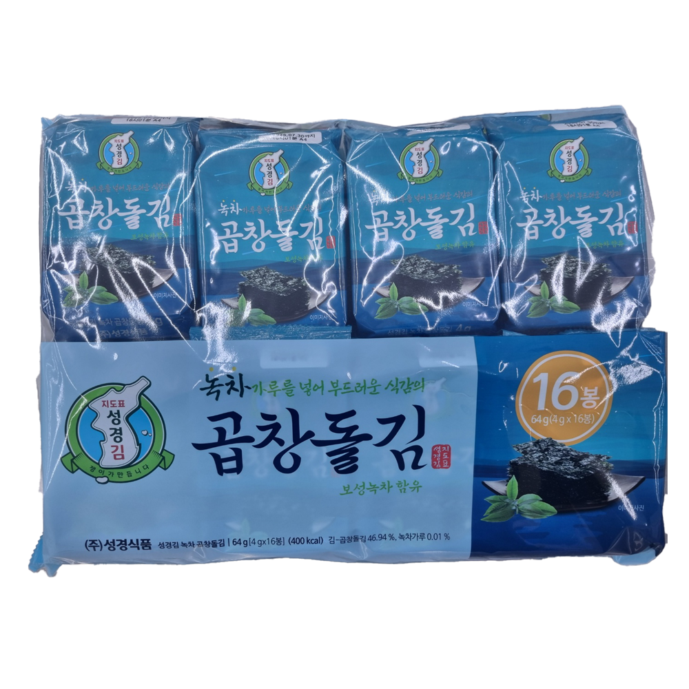 성경김 녹차 곱창돌김 4gX16봉 /성경식품 : 푸드엔마트