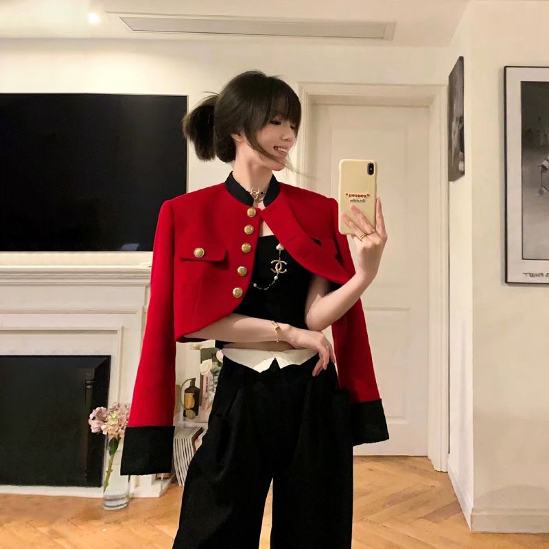 박신혜옷 지옥에서온판사10회 여성 자켓 박신혜 스타일 레드 캐주얼 : 뚱이하우스