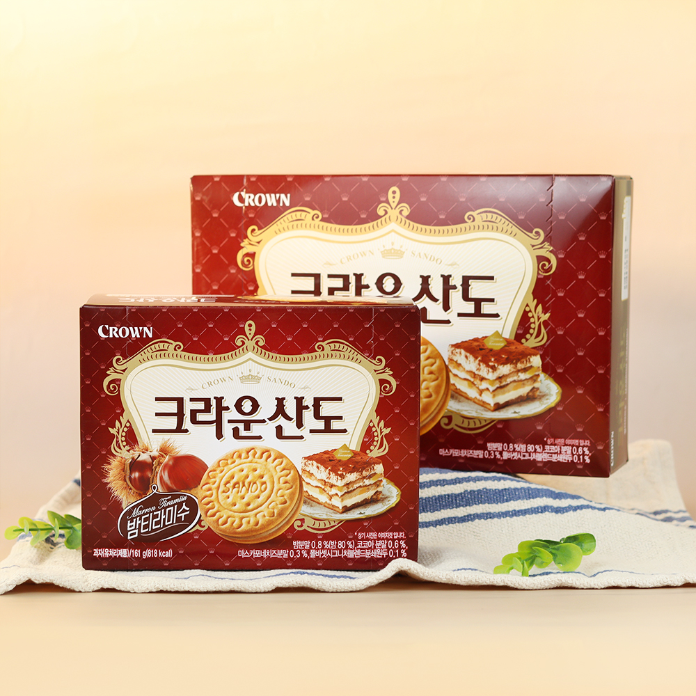 크라운 산도 밤티라미수 161g / 사무실 간식 과자 비스켓 : 너만아는과자점