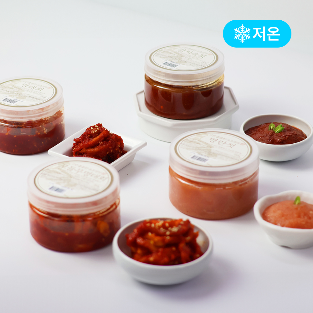 [고반] 속초명장 젓갈 4종 / 갈치속젓 명태회무침 꼬들무명태회 떠먹는 명란젓 / 250g : 고반식품점