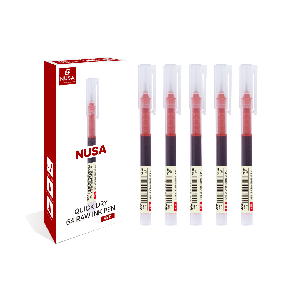 전국문협 NUSA(누사) 54 중성펜 0.5mm 1다스(12개입) 블랙 블루 레드 : 아하오피스2