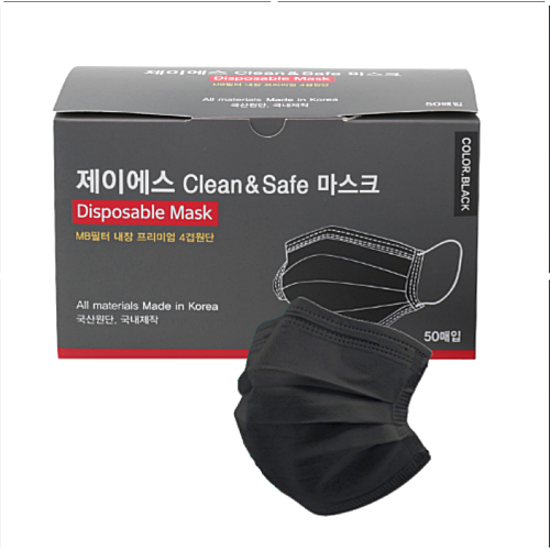 비말차단마스크 제이에스 클린앤세이프 프리미엄 4겹원단 마스크 FREE, 핑크, 50개 : 클레이스