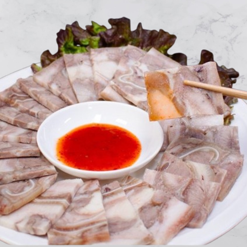 돼지 머리 편육 삶은 머릿 고기 슬라이스 술 안주 편육 300g 4개 : 부티크쿠미