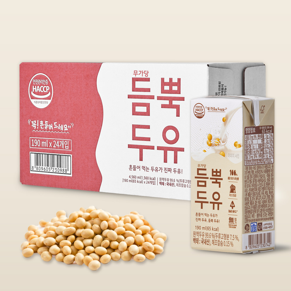 듬뿍두유 24팩 실속형 / NON-GMO 100% 무가당 : 유기농마루
