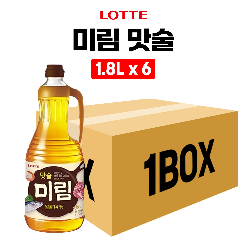롯데 미림 맛술1.8Lx6개 1박스 요리술 고기생선 잡내제거 감칠맛 찜요리 업소용 : 행운유통몰