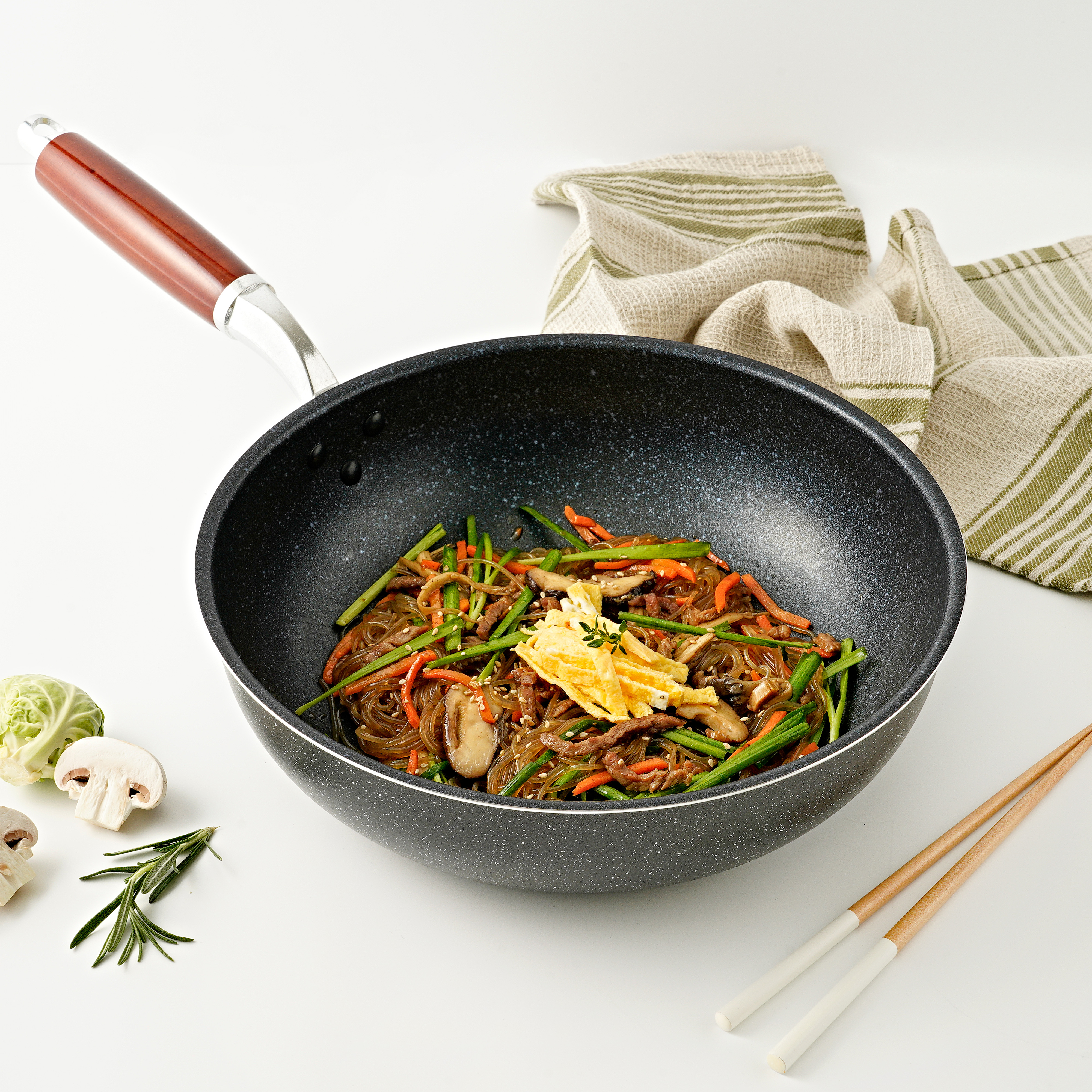 업소용 다이아궁중팬 코팅 볶음팬 튀김 팬 식당 28cm : 와이제이바스켓