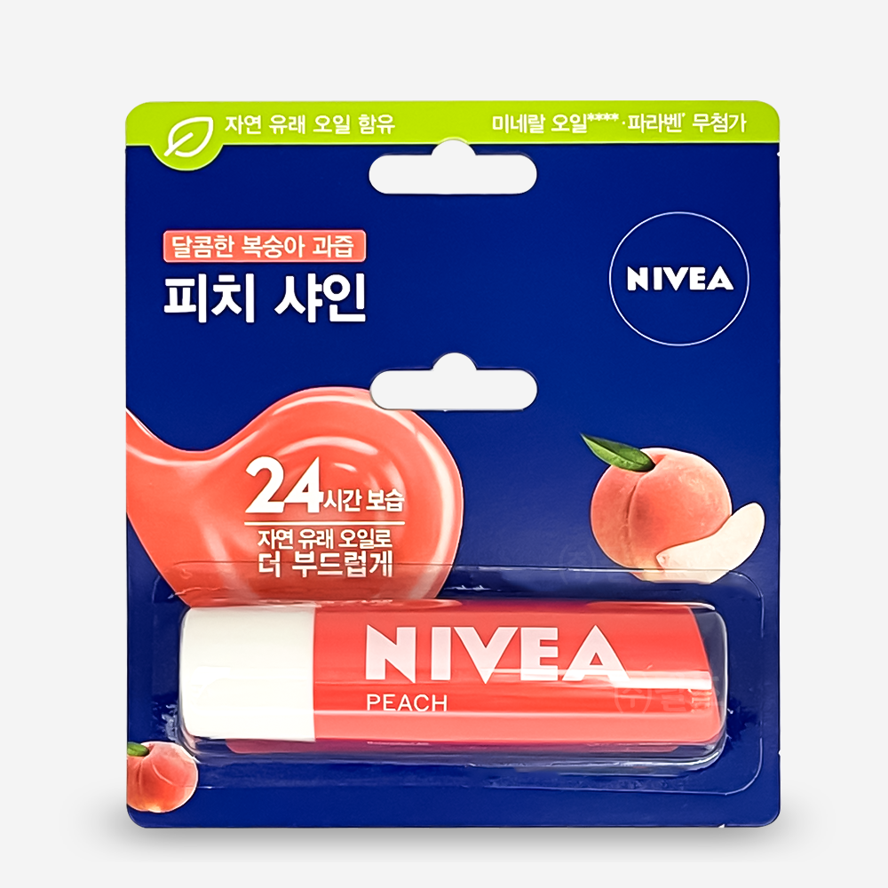 니베아 립케어 피치 샤인 4.8g 윤기 입술 복숭아향 보습 오일 유통기한 25년 7월 : 주식회사 필즈
