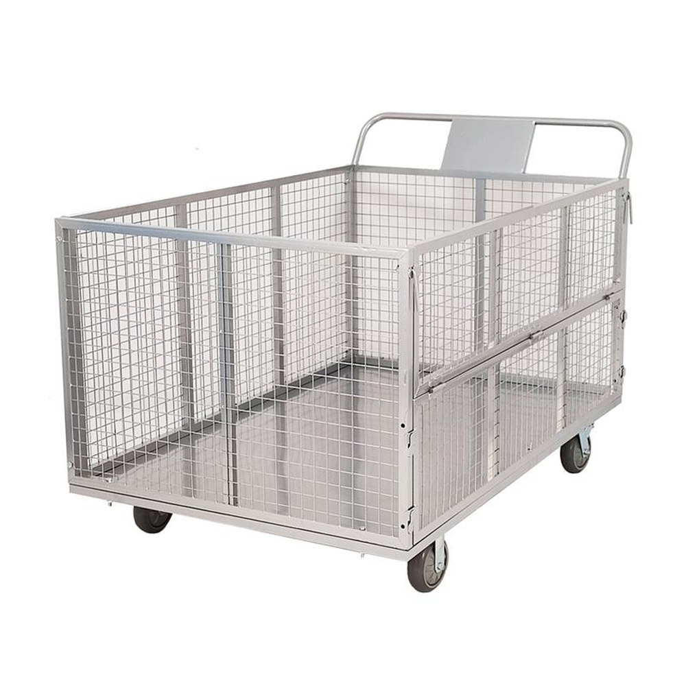바스켓 카트 대형마트 마트 철대차 창고 물류 망카 고무 이동식 1 트럼펫 150X100X95에 5인치 내마모 : 해외직구-마트