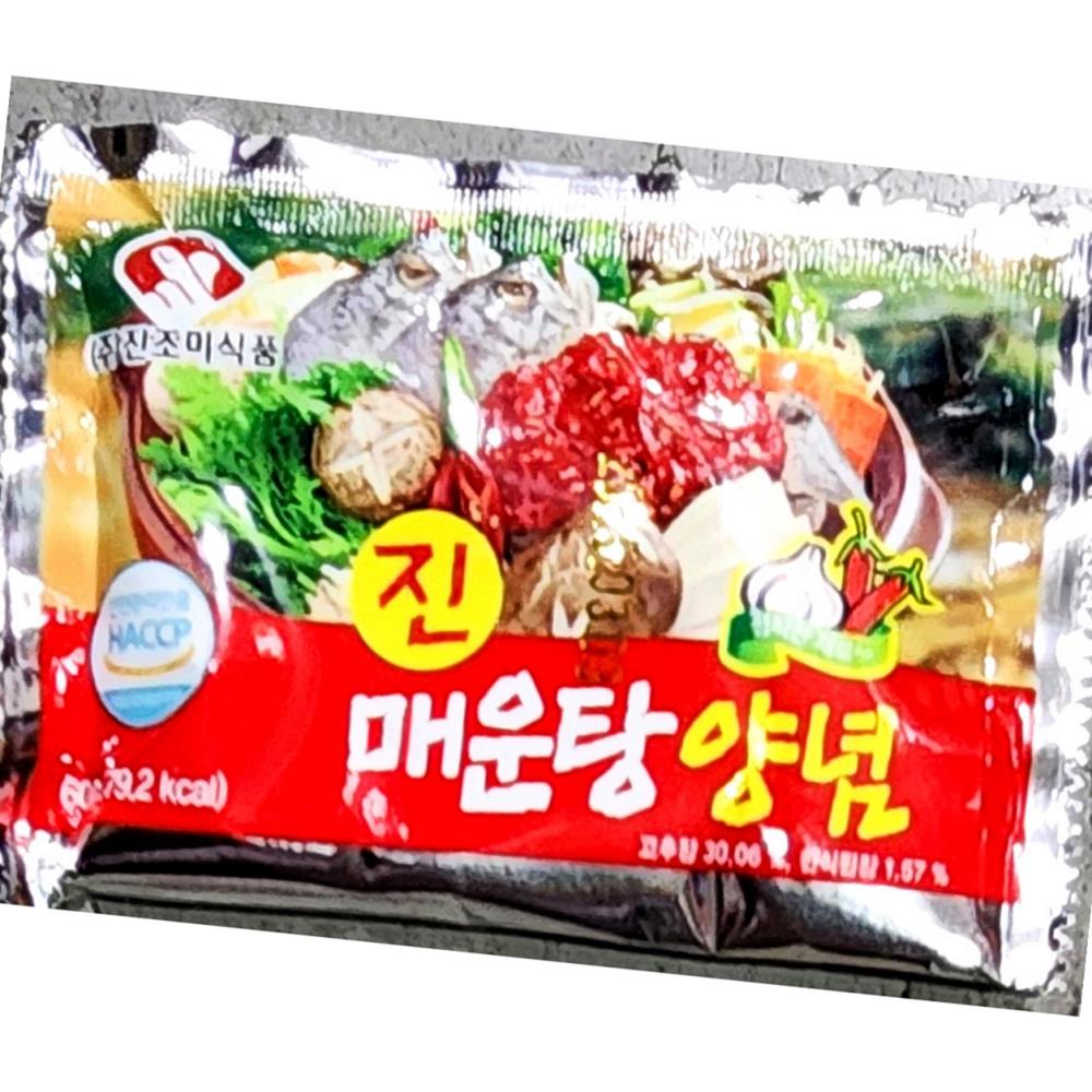 일회용 매운탕 양념 진조미 60g x100 입 6k 식자재 업소용 식재료 식당용 대용량 단체 급식용 : 늘 건강생활
