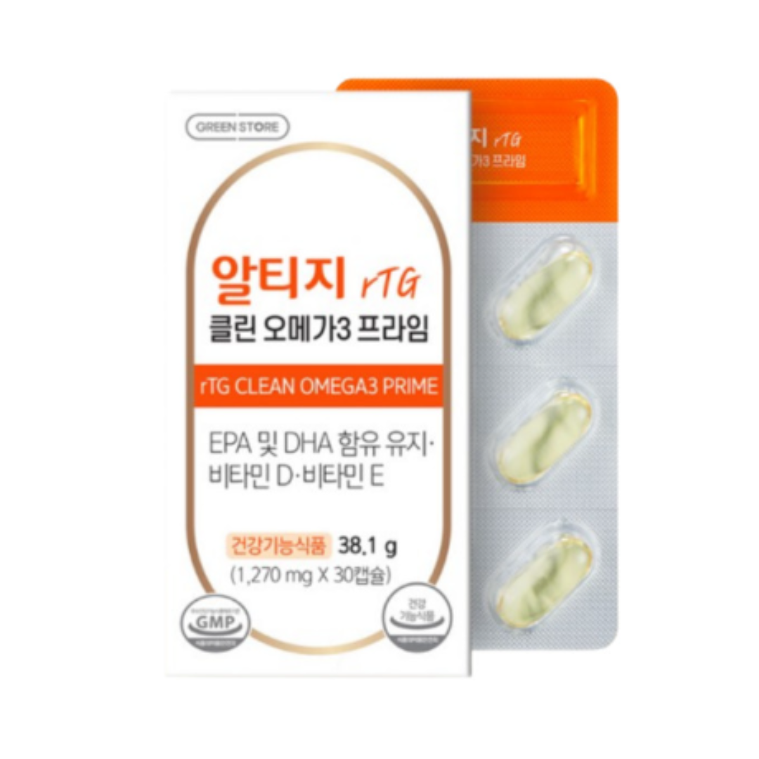 그린스토어 알티지 클린 오메가3 프라임 30캡슐 1개월분 : 홍진리빙